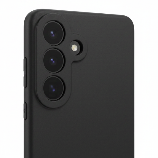 anco Dark Case S26+ – Detailansicht matte Textur und Kameraausschnitt