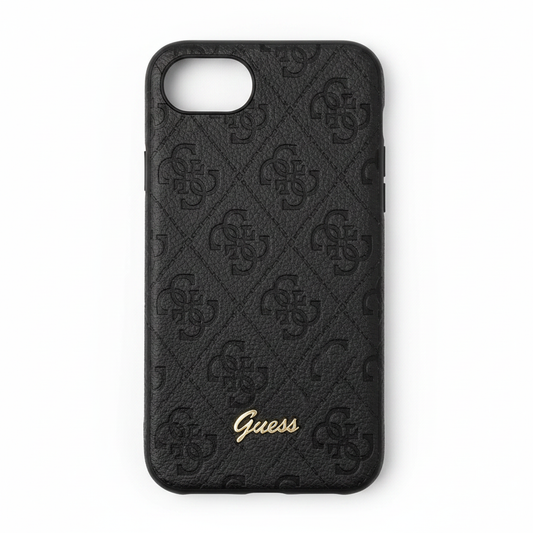 Guess 4G Classic Case iPhone 16e / 17e Schwarz – Rückansicht