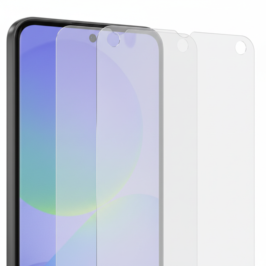 Samsung Displayschutzfolie Galaxy A36 5G – Detailansicht Transparenz und Ausschnitte