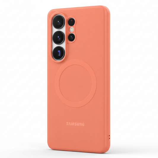 Samsung Galaxy S26 Ultra Coral Orange Silicone MagSafe Case Detailbild
