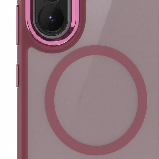 MagSafe Hülle bordeaux-pink – Detailansicht MagSafe-Ring