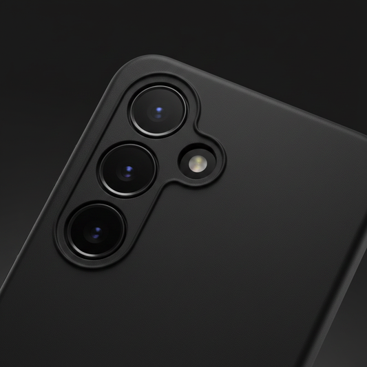 anco Dark Case S24 – Detailansicht Kamera-Ausschnitt und matte Oberfläche
