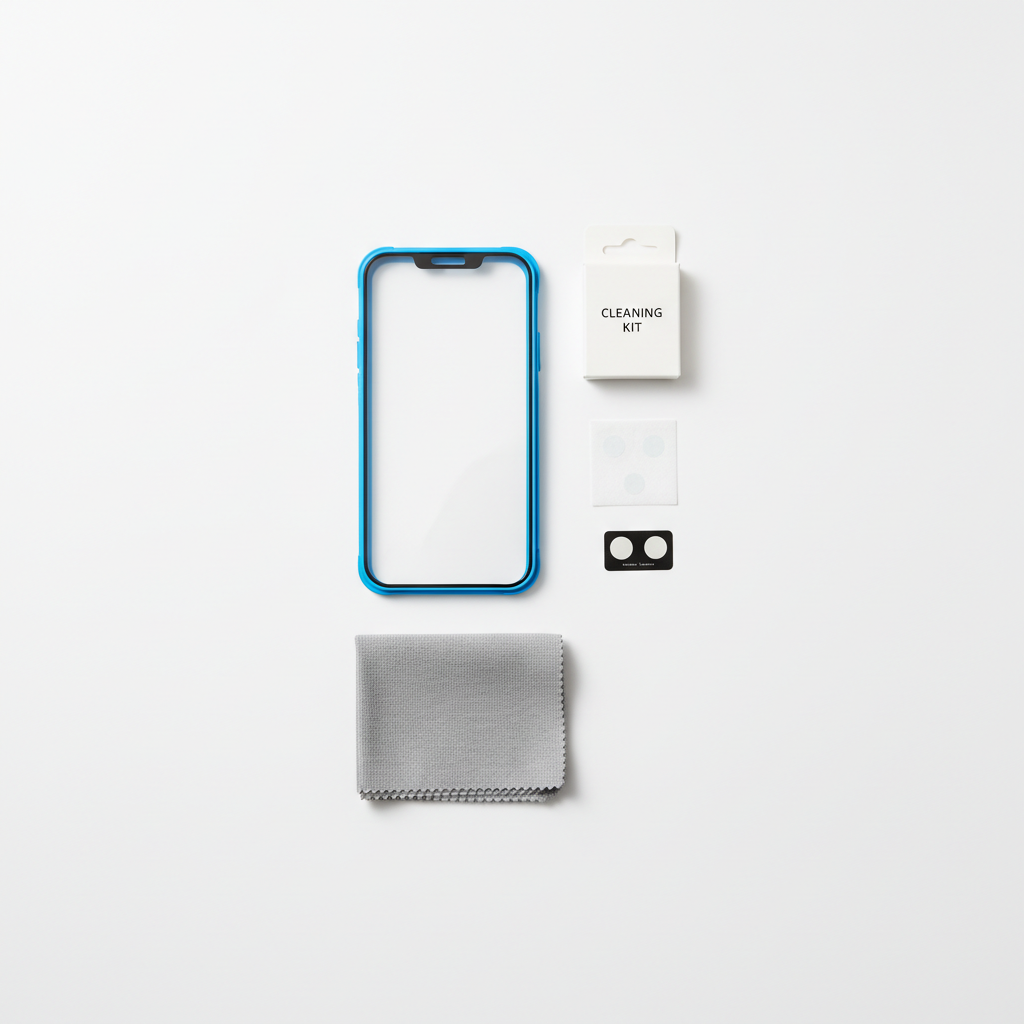 4smarts Second Glass iPhone 17 Pro – Lieferumfang Flat Lay