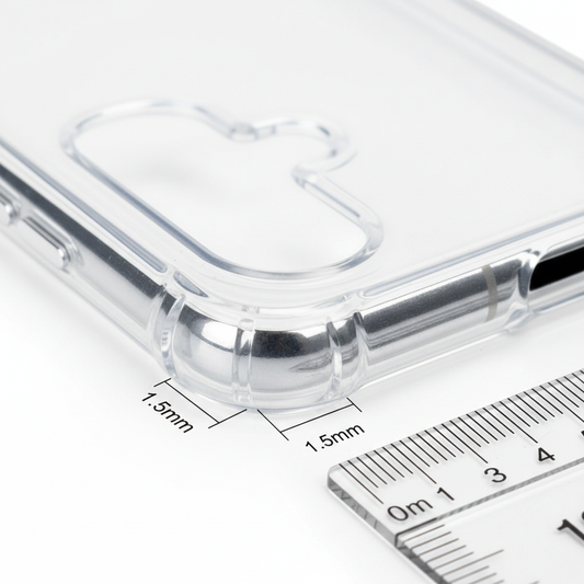 anco Protect Case Galaxy S25+ – Detailansicht verstärkte Ecken 1,5 mm TPU