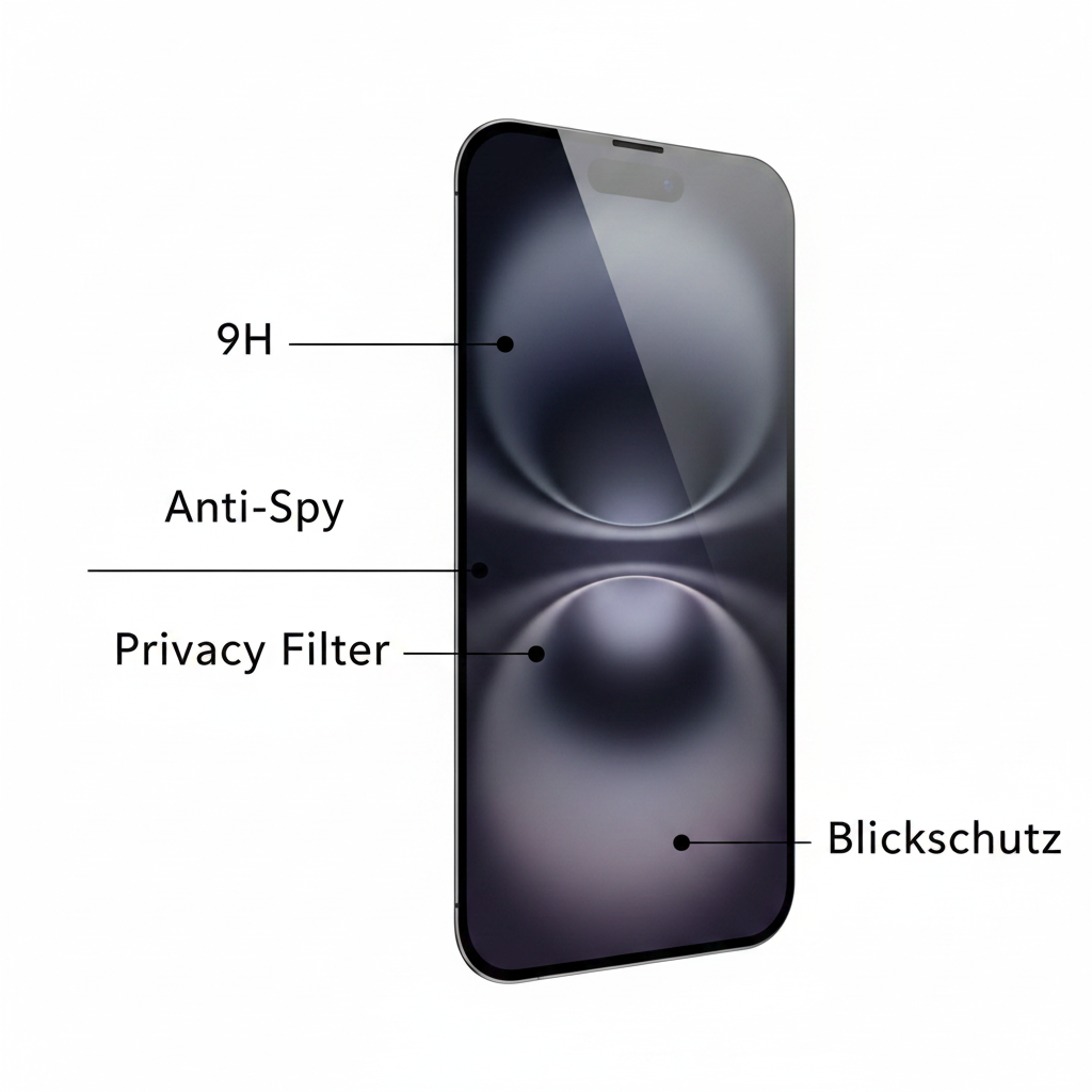 Anti-Spy Panzerglas Infografik Features
