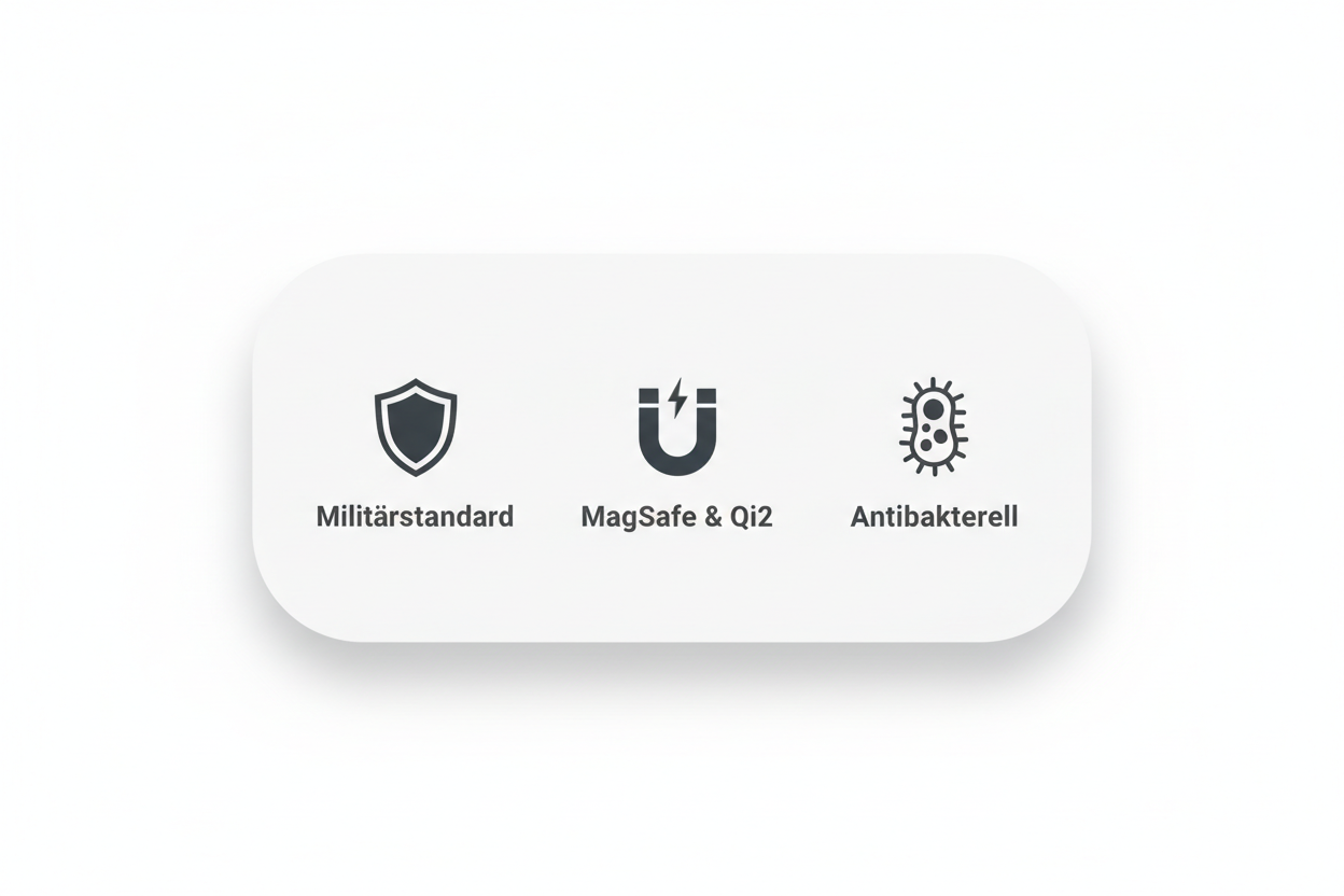 Cellularline CLEAR MAG S26 Ultra – USP Badge: Militärstandard, MagSafe & Qi2, Antibakteriell