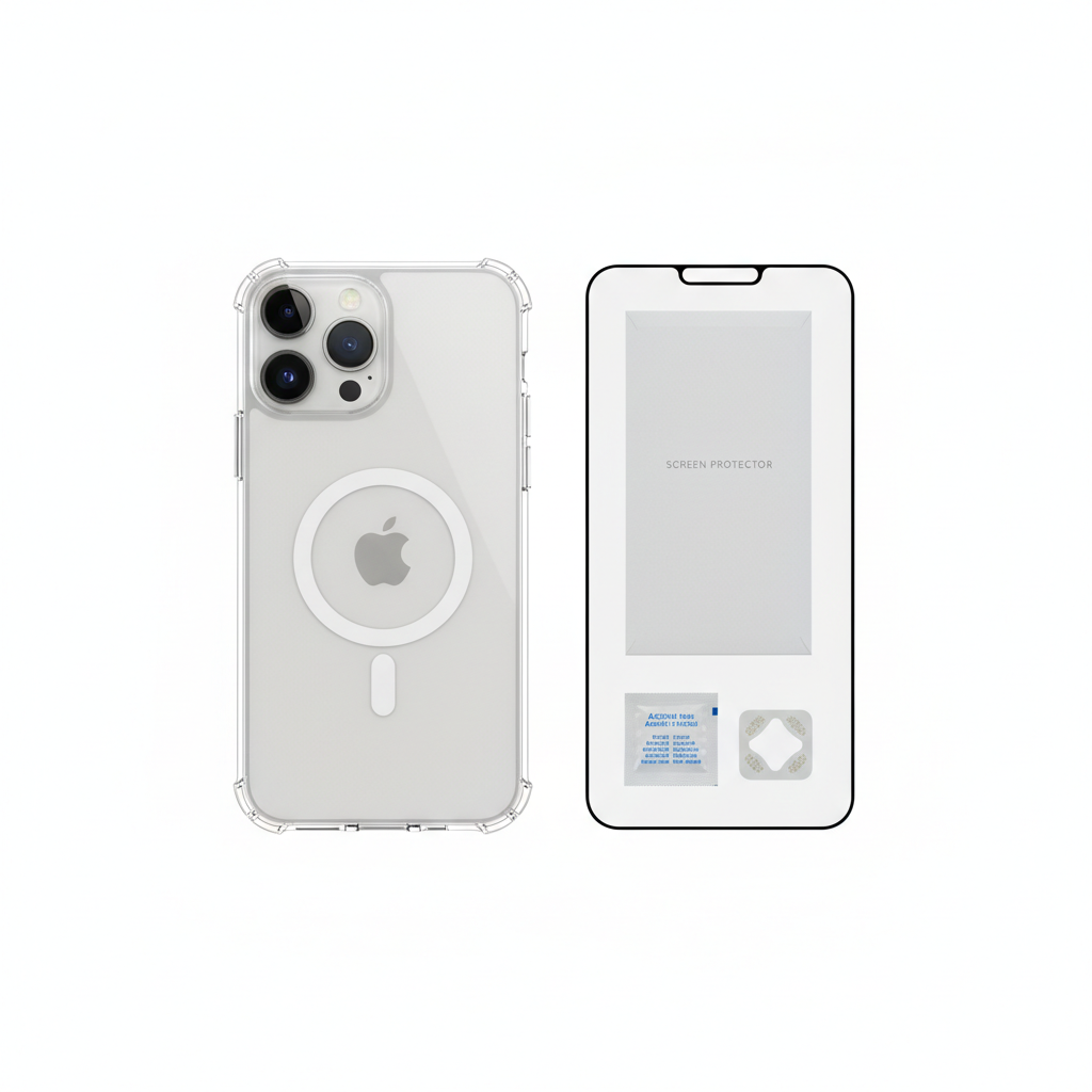 4smarts Hybrid Case Ibiza iPhone 17 Pro – Bundle Flat Lay