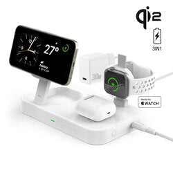 Qi2 3in1 Ladestation + 30W Netzteil – 4smarts Trident MFi | Weiß