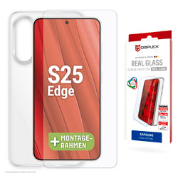 DISPLEX Real Glass + Transparent Case Set für Samsung Galaxy S25 Edge