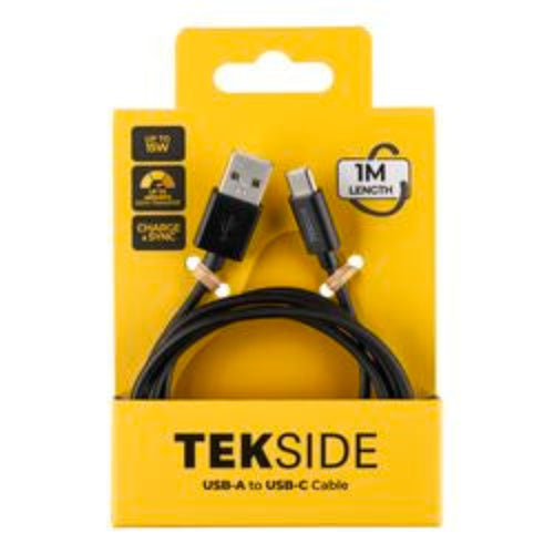 Cellularline TEKSIDE Data Cable 1m USB-A/ Typ-C Black