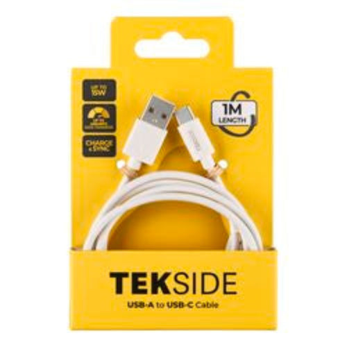 Cellularline TEKSIDE Data Cable 1m USB-A/ Typ-C White