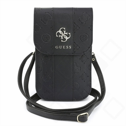 Guess Peony Stripe Handytasche – Schwarz | Mit 4G-Metallemblem