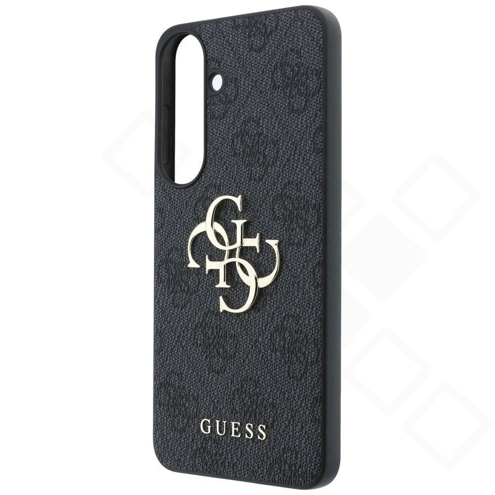 Guess Big 4G Logo Classic Logo Cover – Exklusive Öko-Leder Schutzhülle mit 4G-Muster & großem Metall-Logo für Samsung Galaxy S26 FE (S741B) –  Premium Case