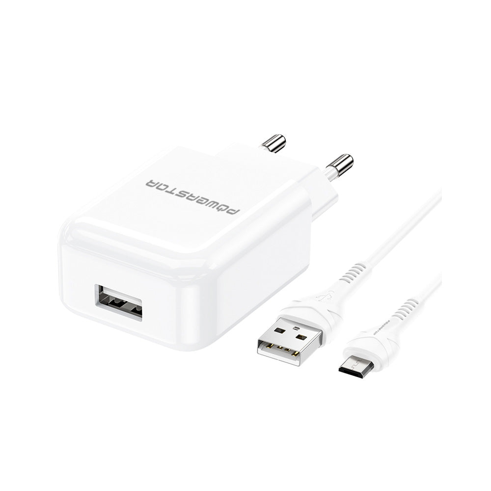 Powerstar Herkules Ladegerät + Micro-USB Kabel 18W – Weiß