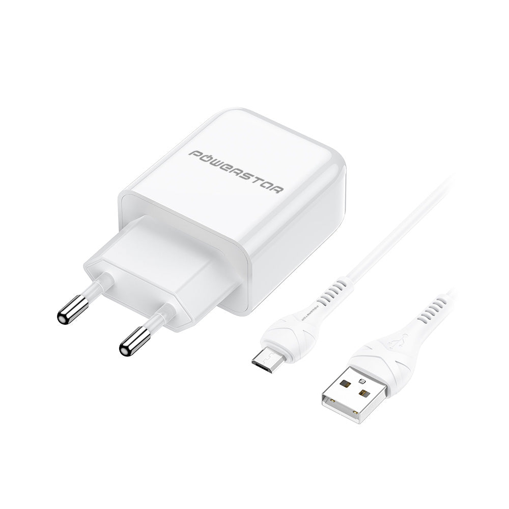 Powerstar Herkules Ladegerät + Micro-USB Kabel 18W – Weiß