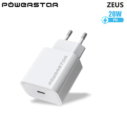Powerstar ZEUS USB-C Ladegerät 20W – Schnellladeadapter Weiß