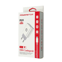 Powerstar ZEUS USB-C Ladegerät 20W + USB-C Kabel – Weiß