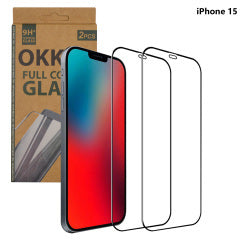 okkes 2in1 Fullcover Panzerglas für iPhone 15 / 16 – 2er Set