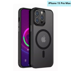 okkes MagSafe Case für Apple iPhone 15 Pro Max in Schwarz