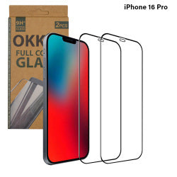 okkes 2er Pack Fullcover 3D Panzerglas für iPhone 16 Pro / 17