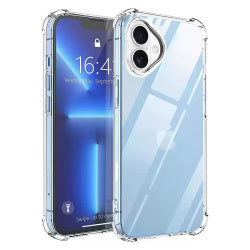 okkes® JUMP PLUS Hülle für iPhone 16 – Transparent Stoßschutz Case