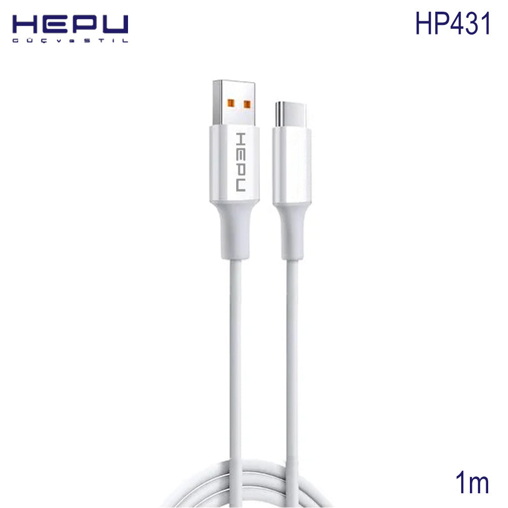 HEPU Royal USB-A-auf-USB-C-Lade- und Datenkabel 3,4 A – Weiß