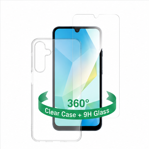 4smarts 360 Protection Set Samsung Galaxy A16 Schutzhülle mit 9H Panzerglas