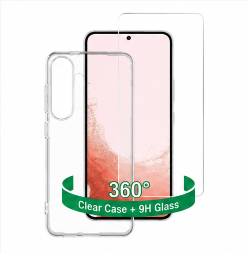4smarts 360° Protection Set Samsung Galaxy S24 transparente Hülle mit 9H Panzerglas