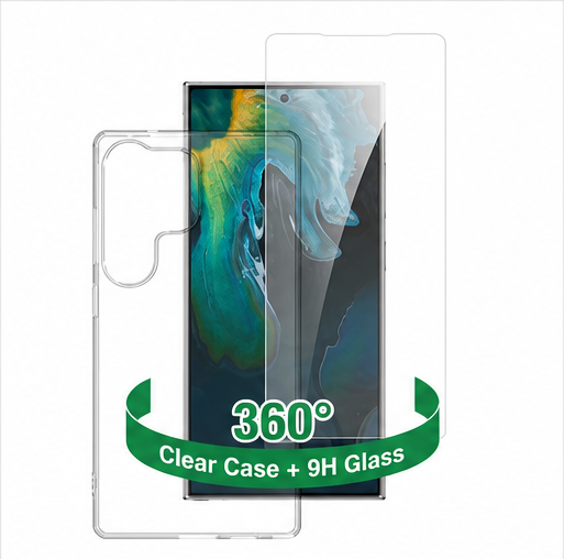 4smarts 360° Protection Set Samsung Galaxy S25 Ultra mit Schutzhülle und Panzerglas
