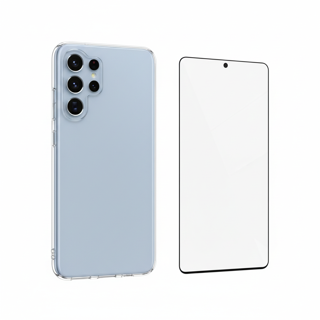 4smarts 360° Protection Set für Samsung Galaxy S26 mit transparenter Hülle und 9H-Panzerglas
