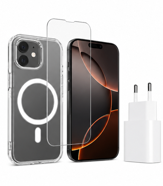 4smarts 3in1 Premium Starter Set für iPhone 17e und 16e mit MagSafe-Hülle Panzerglas und 20W Ladegerät