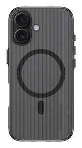 4smarts Aero MagSafe Case für Apple iPhone 17 in Schwarz mit transparentem Riffel-Design