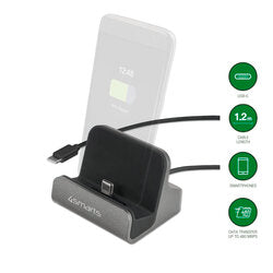4smarts VoltDock USB-C Ladestation 60W mit Smartphone-Ständer und integriertem USB-C-Kabel