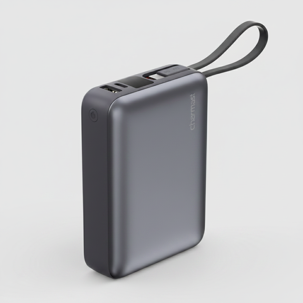 4smarts Powerbank Enterprise Compact 20000mAh 45W mit integriertem USB-C-Kabel in Spacegrau