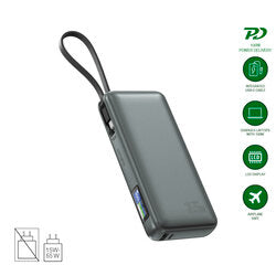 4smarts Powerbank Enterprise 20000 mAh 165W mit integriertem USB-C-Kabel und LCD-Display