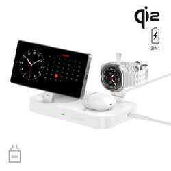 4smarts Qi2 Trident 3-in-1 Ladestation für Samsung Galaxy Smartphone, Galaxy Watch und TWS-Kopfhörer
