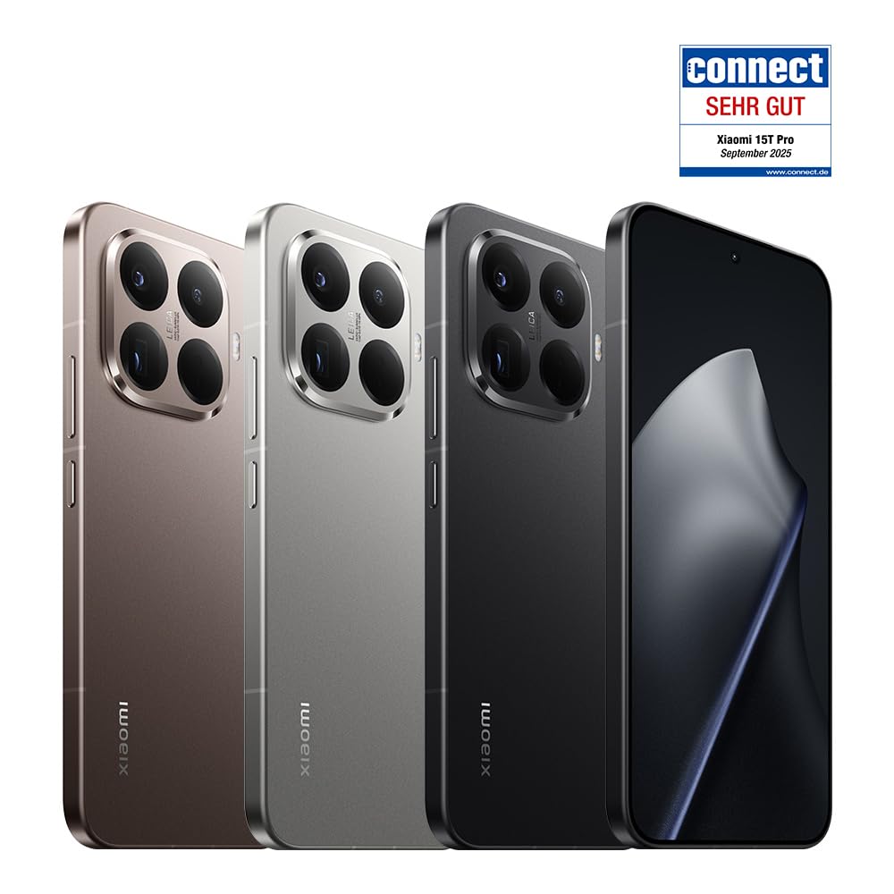 XIAOMI 15T Pro 12+512GB, Unlocked, 6,83" 144Hz, Dimensity 9400+, 50MP Leica 5X Teleobjektiv, 5500mAh, Titan, 2J Garantie