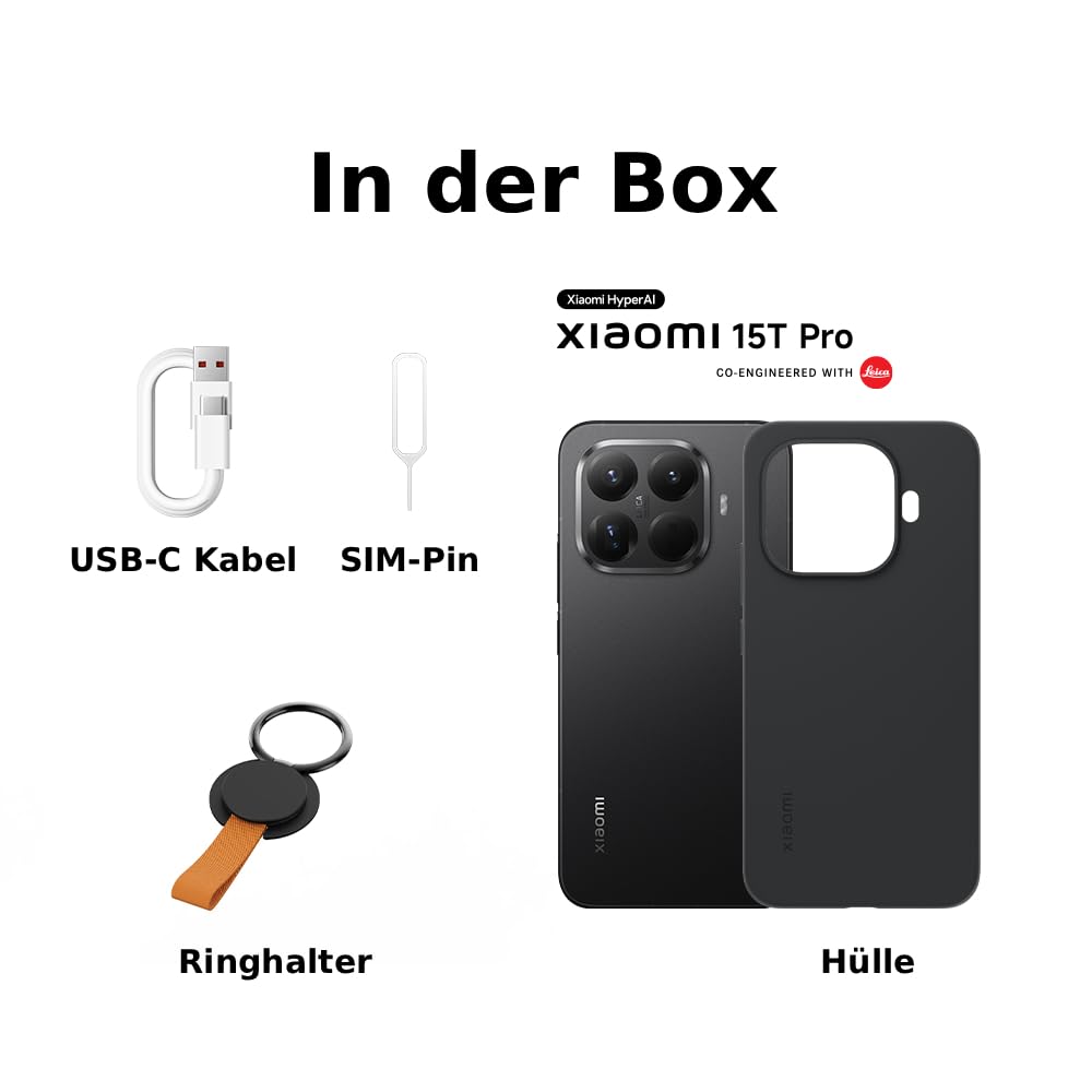 XIAOMI 15T Pro 12+512GB, Unlocked, 6,83" 144Hz, Dimensity 9400+, 50MP Leica 5X Teleobjektiv, 5500mAh, Titan, 2J Garantie