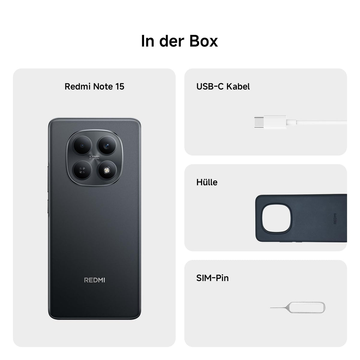 XIAOMI REDMI Note 15 Pro 5G Smartphone 8+256GB 6580mAh 200MP Kamera Schwarz