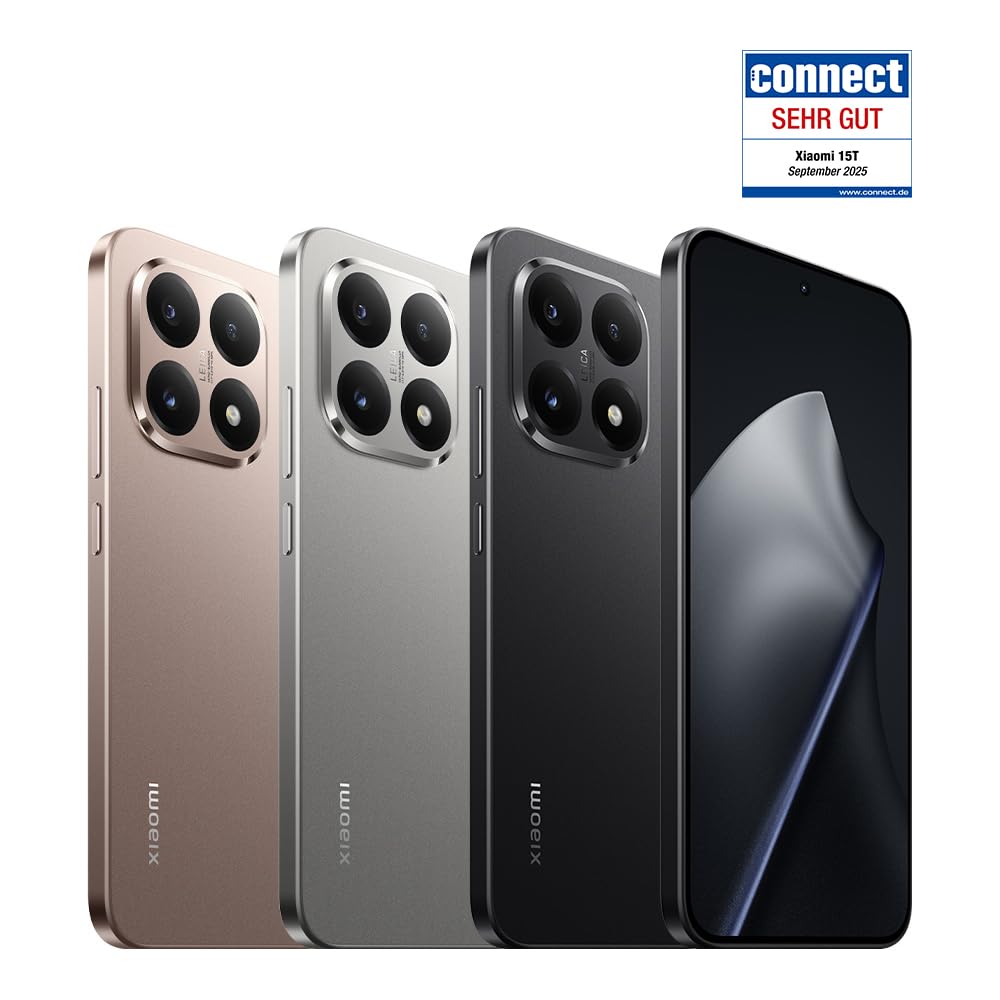 XIAOMI 15T Pro 12+512GB, Unlocked, 6,83" 144Hz, Dimensity 9400+, 50MP Leica 5X Teleobjektiv, 5500mAh, Titan, 2J Garantie