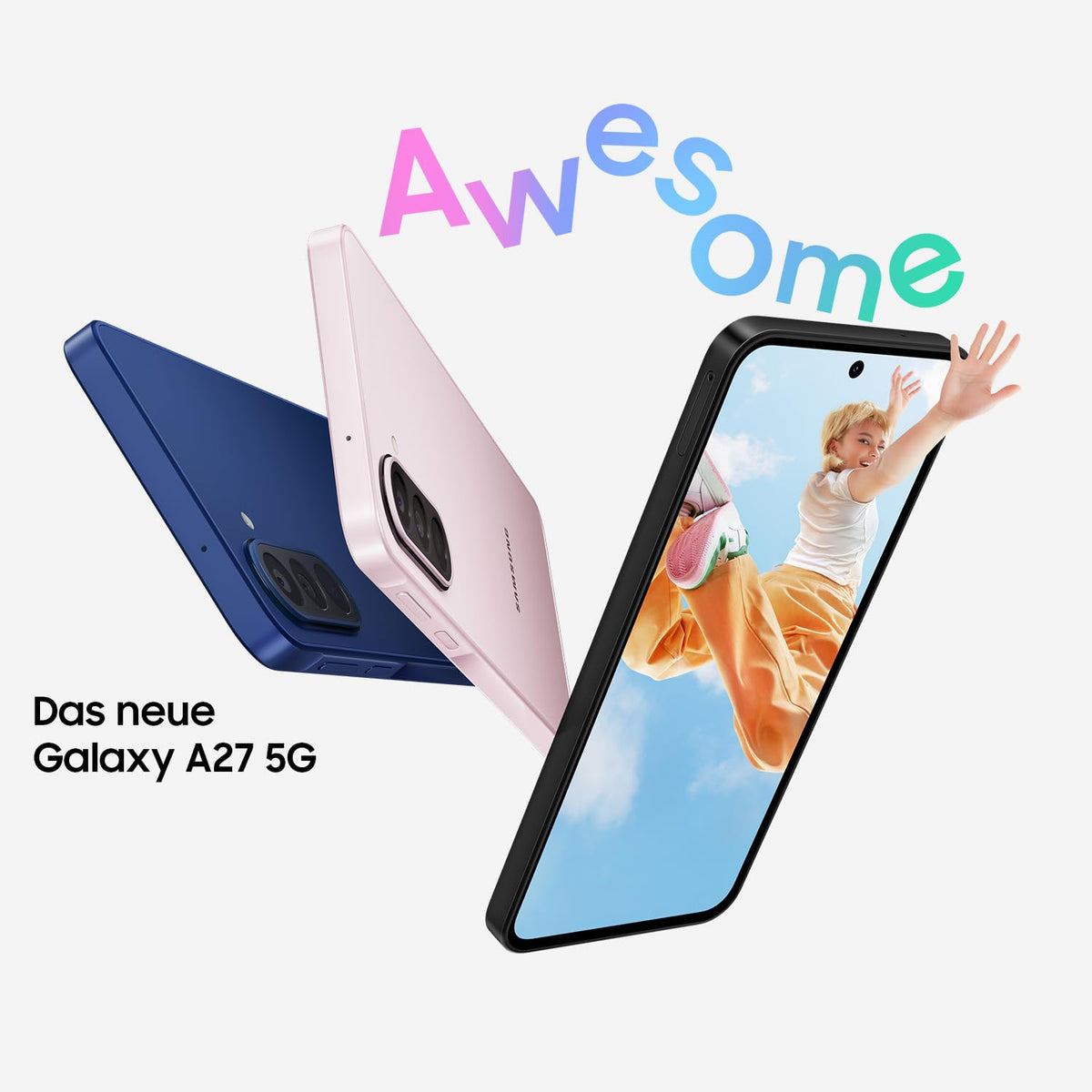 Samsung Galaxy A27 5G Smartphone mit KI-Funktionen, Handy, Blue, 128 GB