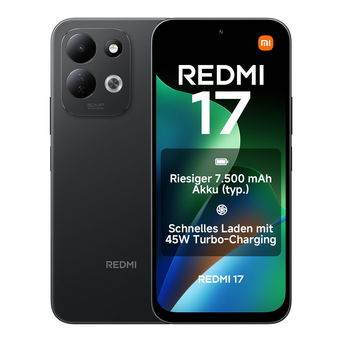 XIAOMI REDMI 17, Smartphone 4+128 GB, Grün, 7500mAh Akku, 45W Laden