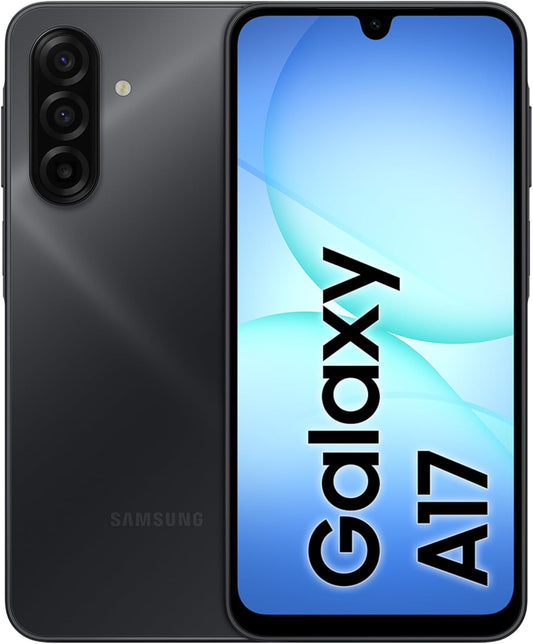 Samsung Galaxy A17 LTE, Dual-SIM, 128GB erweiterbar auf 2TB, Smartphone, Android 14, 4GB RAM, Exynos, 6,7-Zoll AMOLED, 1080x2220, 90Hz (Schwarz)