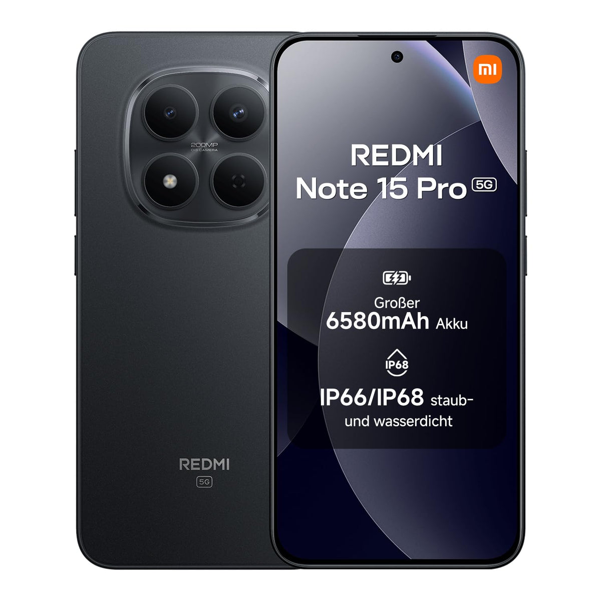 XIAOMI REDMI Note 15 Pro 5G Smartphone 8+256GB 6580mAh 200MP Kamera Schwarz