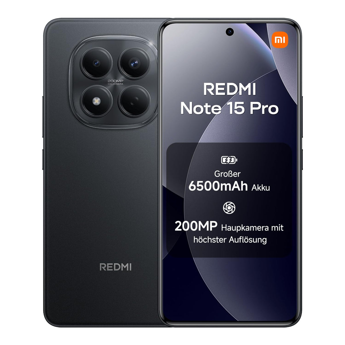 XIAOMI REDMI Note 15 Pro 5G Smartphone 8+256GB 6580mAh 200MP Kamera Schwarz