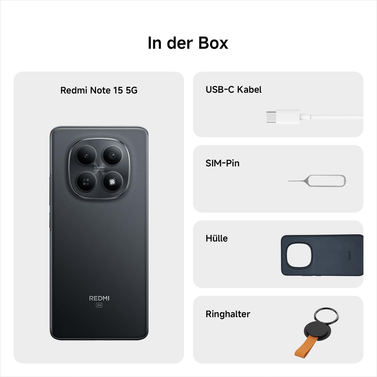 XIAOMI REDMI Note 15 Pro 5G Smartphone 8+256GB 6580mAh 200MP Kamera Schwarz