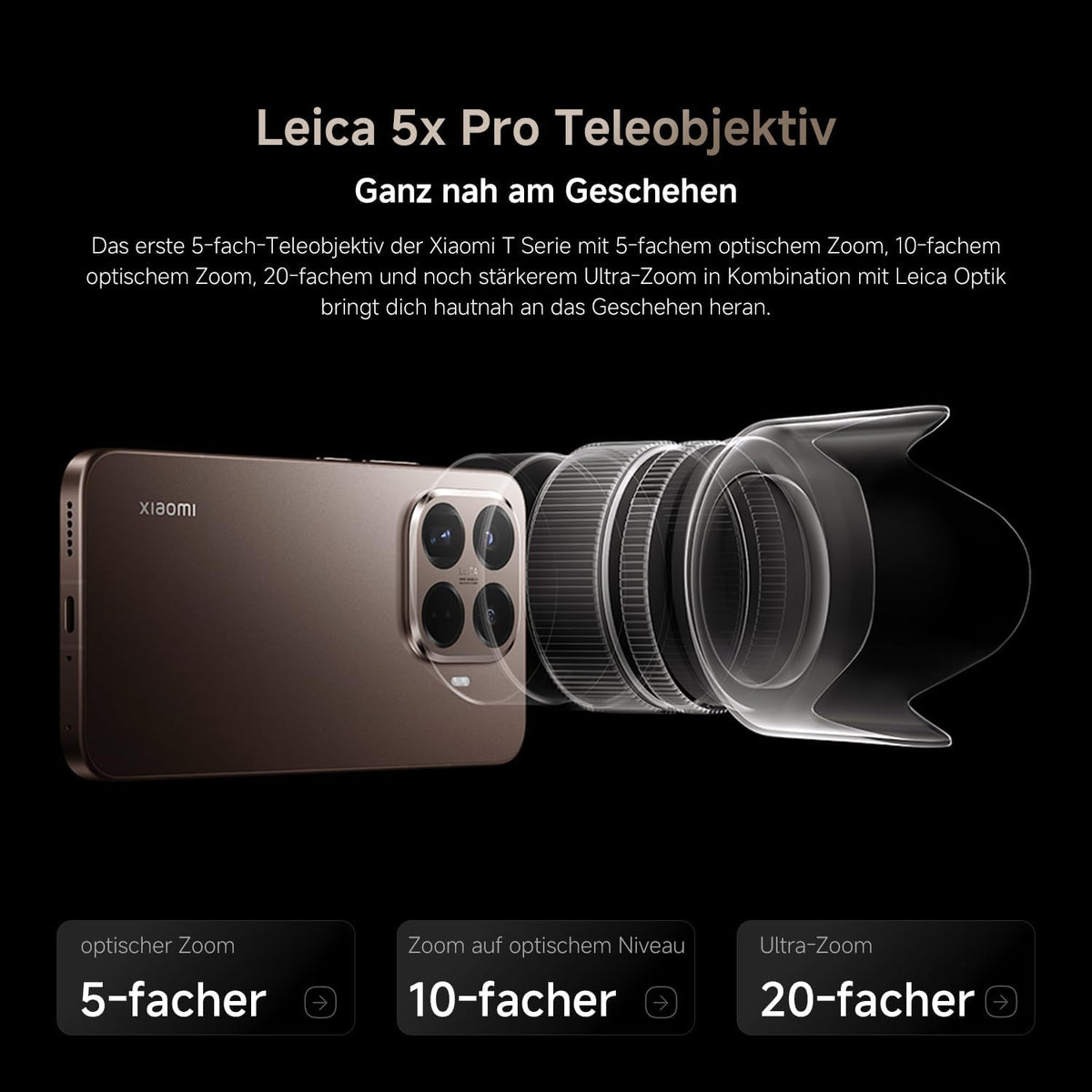 XIAOMI 15T Pro 12+512GB, Unlocked, 6,83" 144Hz, Dimensity 9400+, 50MP Leica 5X Teleobjektiv, 5500mAh, Titan, 2J Garantie