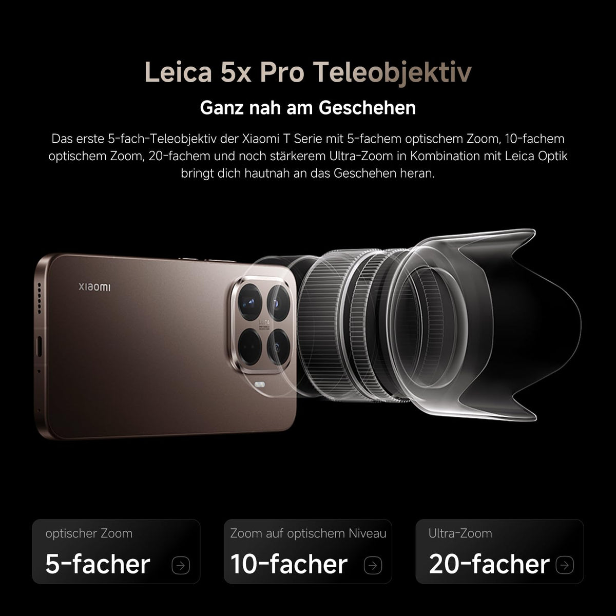 XIAOMI 15T Pro 12+512GB, Unlocked, 6,83" 144Hz, Dimensity 9400+, 50MP Leica 5X Teleobjektiv, 5500mAh, Titan, 2J Garantie