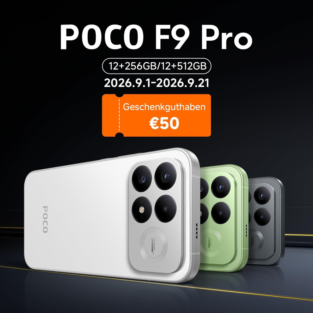 Poco F9 Pro, Smartphone 12+512 GB, Black, 6330mAh Akku, 100W Laden