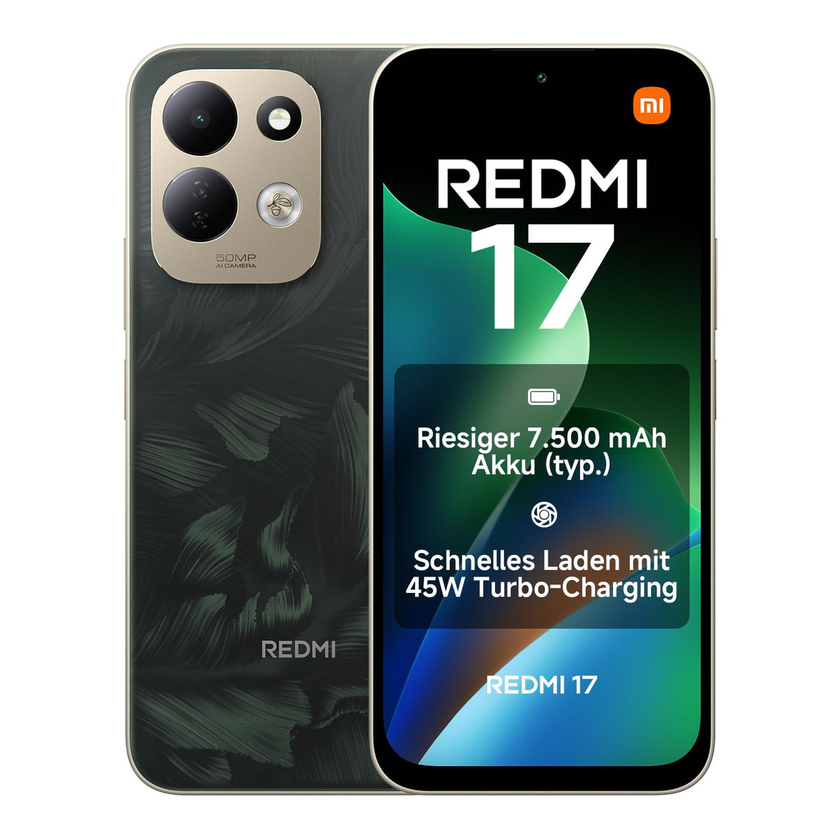 XIAOMI REDMI 17, Smartphone 4+128 GB, Grün, 7500mAh Akku, 45W Laden